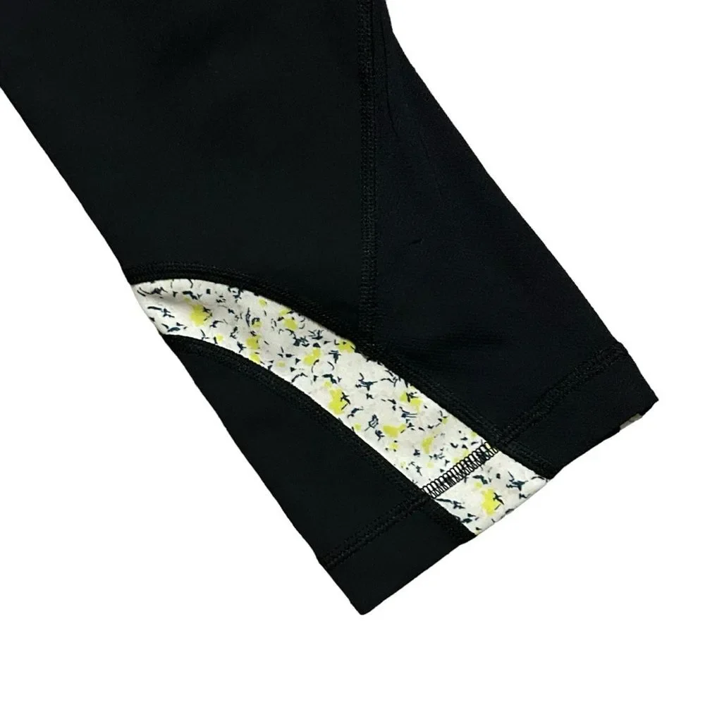 LULULEMON RUN: Inspire Crop II Black/Quilt/Fresh Fleur Neutral Blush Split Pea 8